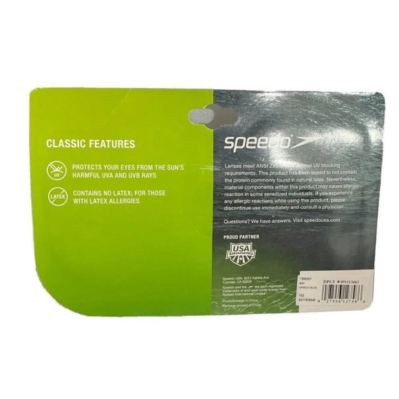 Speedo Swimming Goggles Kids 3-8 Classic Blue‎ NEW UV Protection - Picture 2 of 2